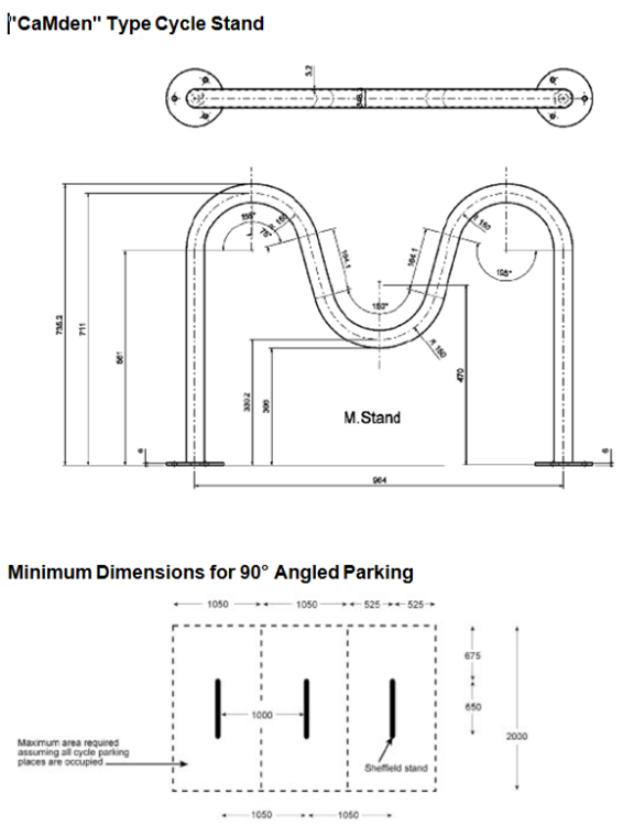 Camden type cycle stand