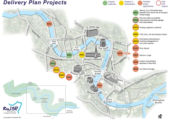 River Wensum action plan map November 2021