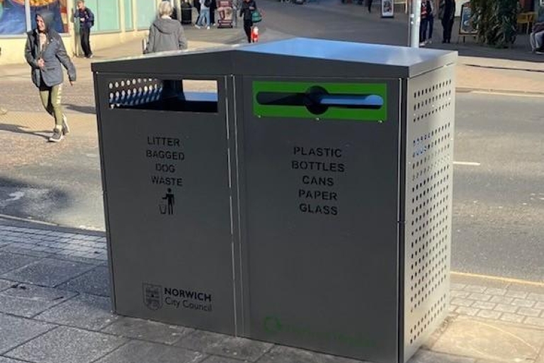 New bin in the city centre