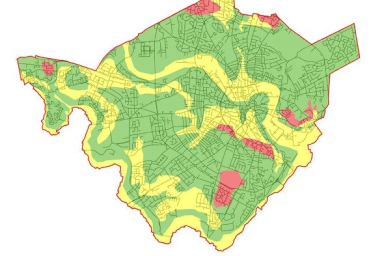 Infiltration capacity drainage map