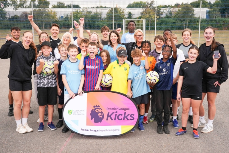 Group of young people with coaches and youth workers 