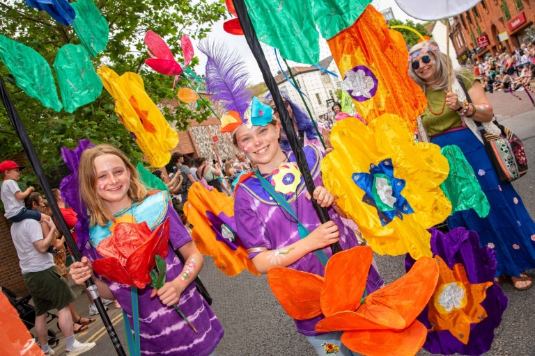 Children in vibrant colours at the Lord Mayor's procession