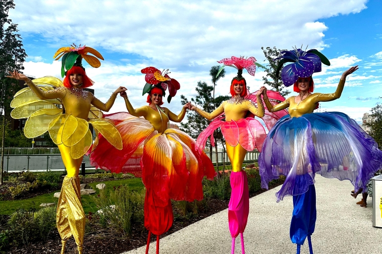 Flower stilt walkers