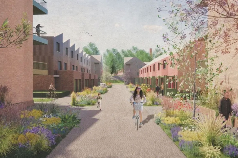 Street view of proposed Carrow site homes.