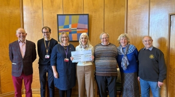 The Lord Mayor with members of the Eaton Park Miniature Railway and The Benjamin Foundation.