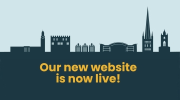 A graphic announcing the launch of our website