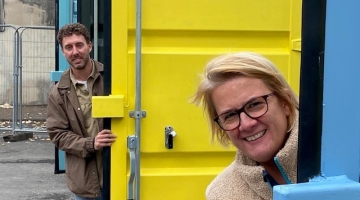 Carli and Fred at container village 