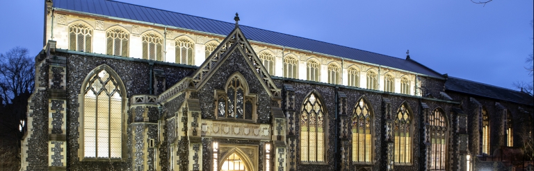 View of the outside of the Halls, Norwich