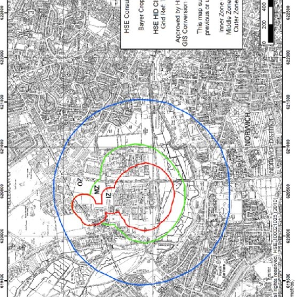 HSE Consultation zone map Bayer Cropscience Ltd