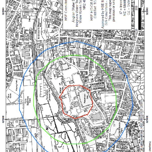HSE Consultation zone map Anglian water services Ltd